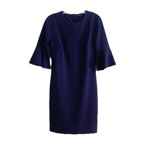 Banana Republic Purple Dress Ruffle Sleeve Knee Length Stretch Women’s Size 8